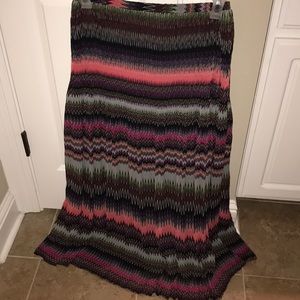 Colorful pleated maxi skirt